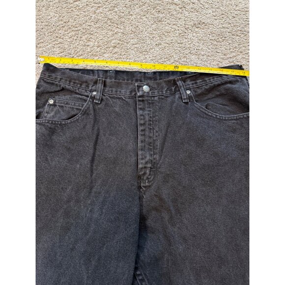 Wrangler Mens Authentic Black Jeans Size 38x32 5 Pocket Straight Leg - Picture 3 of 8